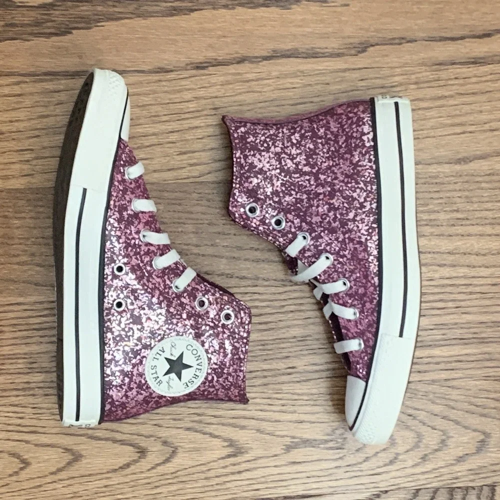 Converse Chuck Taylor Orchid Abyss Glitter Women's All Star Hi Shoes Size 6.5